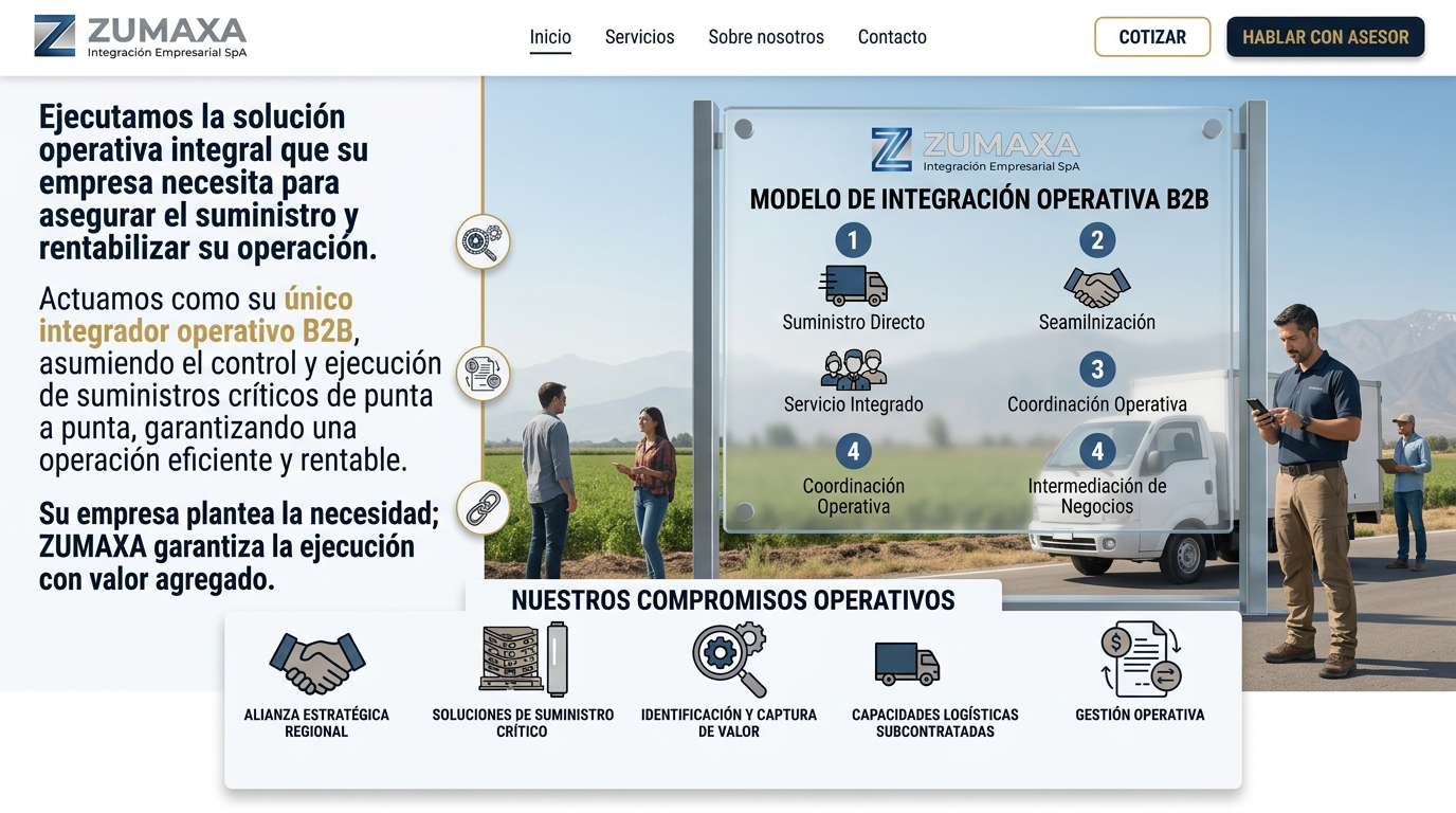 Modelo de integración operativa B2B de ZUMAXA y sus compromisos operativos